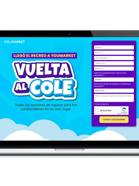 Landing Page Vuelta al Cole, Youmarket.