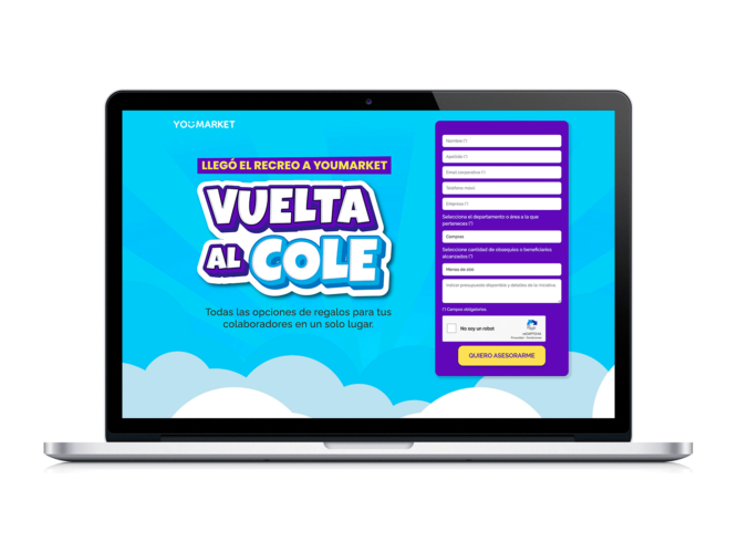 Landing Page Vuelta al Cole, Youmarket.